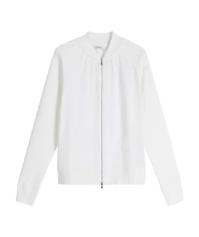 Max Mara Zipper Casual Jacket In White