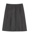 Max Mara Flannel Pleated Skirt In Gray