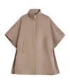 Max Mara Cashmere Zibeline Cape In Brown