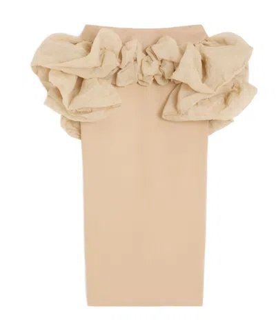 Max Mara Zipper Skirt In Neutral