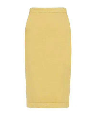 Max Mara Zipper Skirt On The Back In Mustard