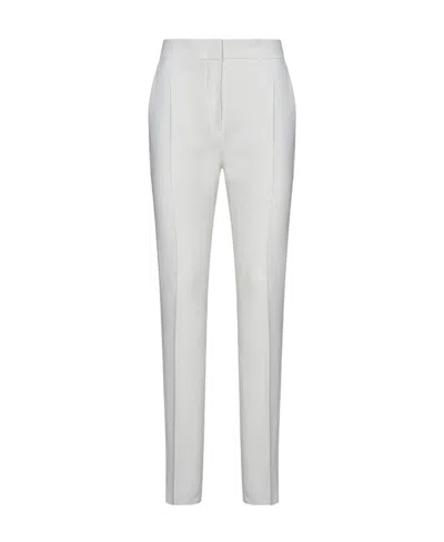Max Mara Zippered Casual Pants In White