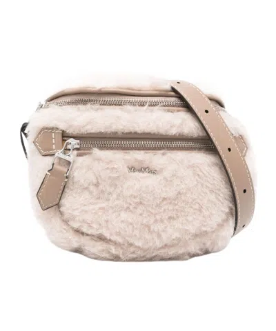 Max Mara Zippered Crossbody Bag In Nude