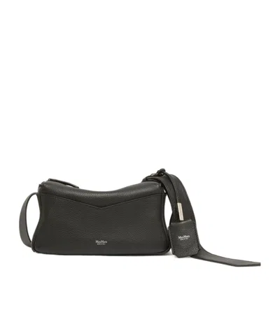 Max Mara Zippered Shoulder Bag In Black