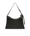 Max Mara Leather Kipperl Laptop Shoulder Bag Adjustable In Black