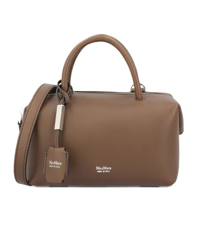 Max Mara Zippered Shoulder Bag In Brown