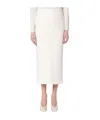 Max Mara Mid-calf Viscose Blend Skirt With Design In White