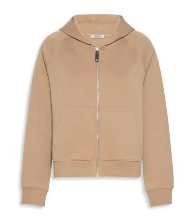 Max Mara Zip-through Hoodie In Brown