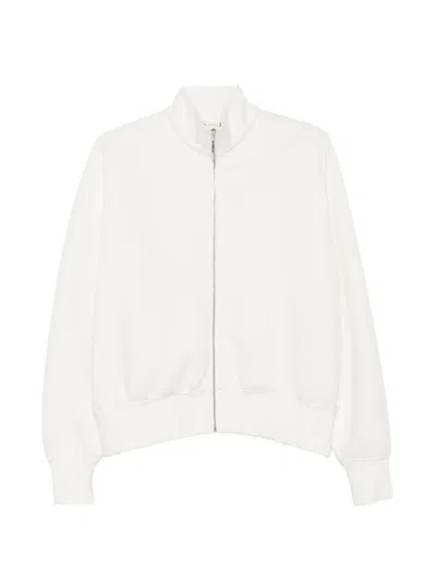Max Mara Zip-up High-neck Sweater In White