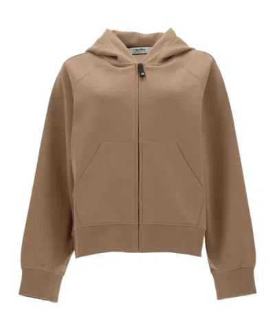 Max Mara Zip-up Hoodie In Brown