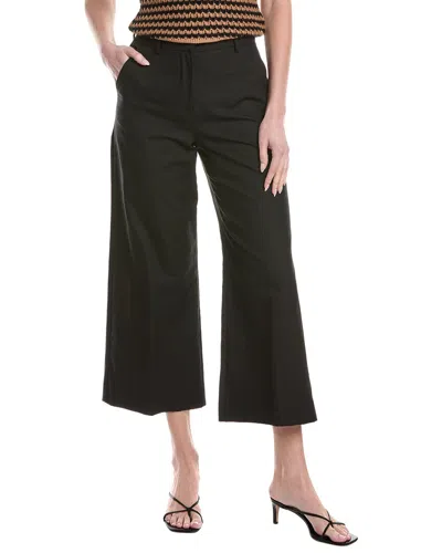 Max Mara Zircone Linen-blend Trouser In Black