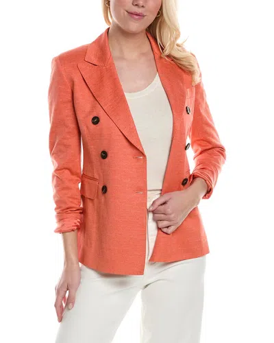 Max Mara Zirlo Linen-blend Blazer In Pink