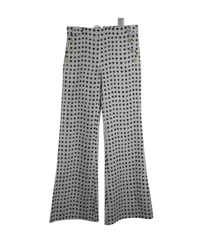 Max Mara Zirlo Star Print Flared Pants In White Cotton