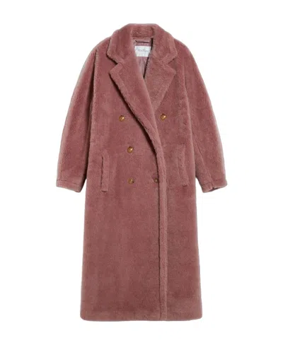 Max Mara Zitto Brushed Double-breasted Coat In Pink