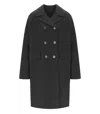 Max Mara Zolfo Black Double-breasted Coat In Black