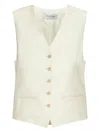 Max Mara Zuai Button Welt-pocket Waistcoat In White