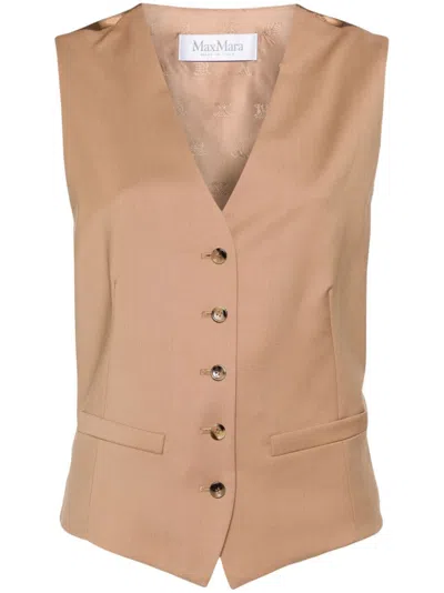 Max Mara Zuai Waistcoat In Cream