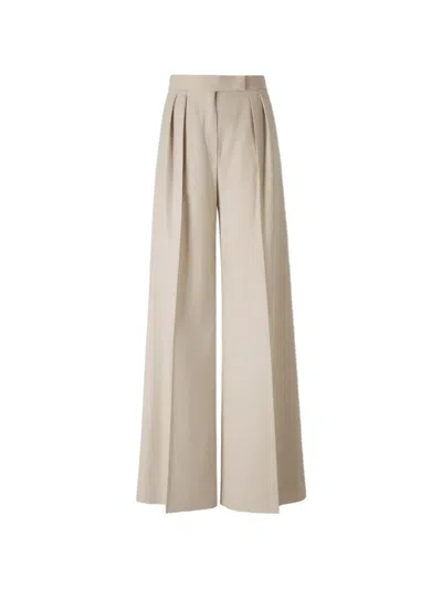 Max Mara Zulia Pleated Palazzo Pants In Neutral