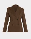 Max Mara Zulma Houndstooth Check Double Breasted Jacket In Brown
