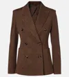 Max Mara Zulma Plaid Cotton And Wool-blend Blazer In Brown