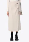 Max Mara Beige Wool And Cashmere Midi Skirt In Beige