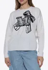 Max Mara Zurlo Monogram Wool-blend Sweater In White