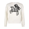 Max Mara Crew Neck Wool Cashmere Sweater With Graphic Detail