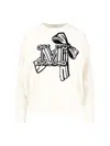 Max Mara Wool And Cashmere Pullover With Velvet Effect Embroidery Clothing In Neutral