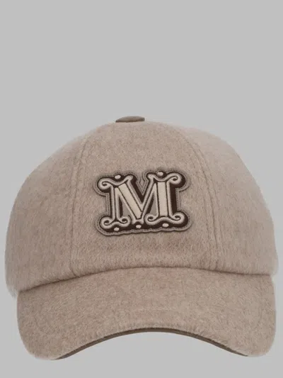 Max Mara -inspired Cashmere Baseball Hat In Beige