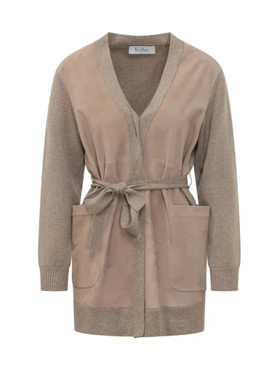 Max Mara -inspired Wool & Cashmere Cardigan In Cacha Scuro