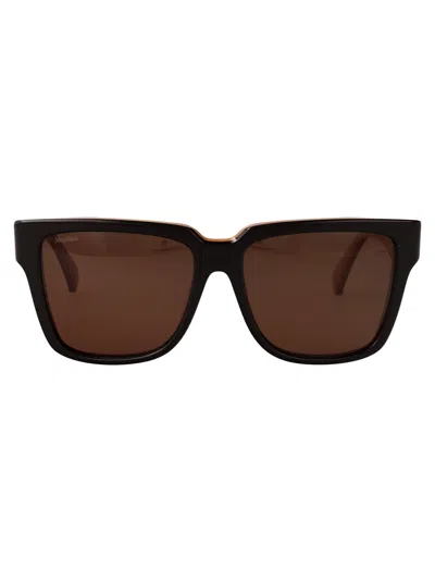 Max Mara Squared Sunglasses Mm0078 50 N In Brown