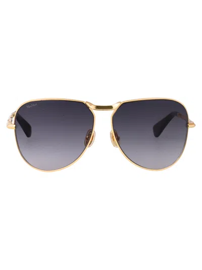 Max Mara Aviator Sunglasses Mm0134 30 B In Gold