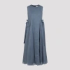 Max Mara Robe Longue En Ramie In Blue