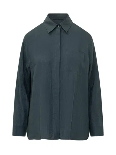 Max Mara's Max Mara`s Casual Wide Sleeve Blouse In Classic Dark