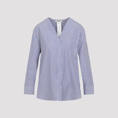 Max Mara's Max Mara`s Chic Striped Shirt In Blue