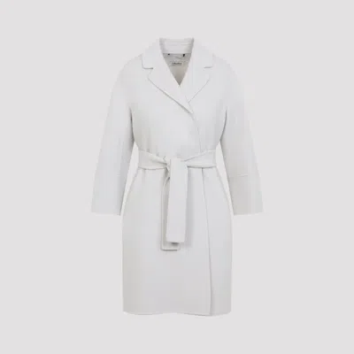 Max Mara's Max Mara`s Double Breasted Wool Peacoat For Women In White