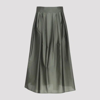 Max Mara Effetto Organza Midi Skirt In Green