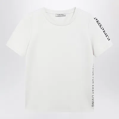 Max Mara's Max Mara`s Embroidered Logo Cotton-blend T-shirt In Beige