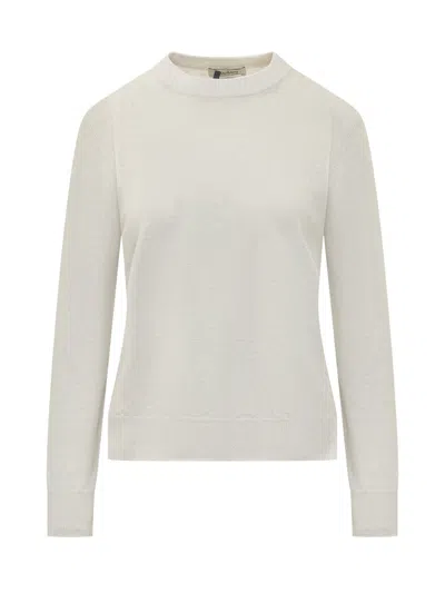 Max Mara's Max Mara`s Long Sleeve Knit Sweater In Milk