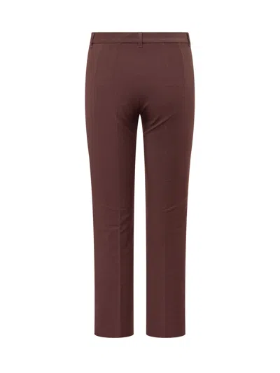 Max Mara's Max Mara`s Long Stretch Cotton-blend Pants In Dark Ruby