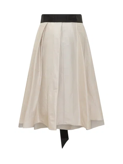 Max Mara's Max Mara`s Midi Skirt With Belt In Naturale