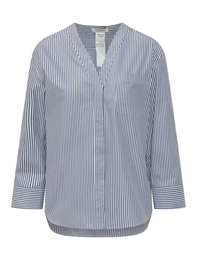 Max Mara's Max Mara`s Mini Striped Silk Shirt In Riga Piccola