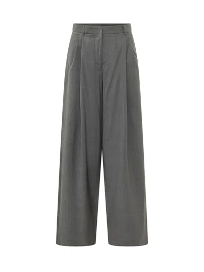 Max Mara's Max Mara`s Smmtaro Wool Trousers In Carbone