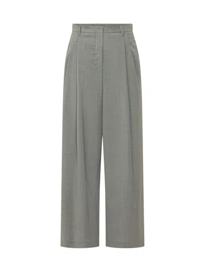 Max Mara's Max Mara`s Tartufo Cocoon Wool Pants In Cocoon Grey