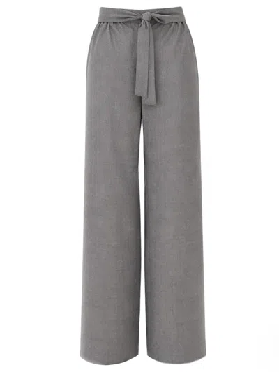 Max Mara -style Salpa Wide-leg Virgin Wool Pants For Women In Grey