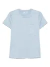 Max Mara Cotton T Shirt With Logo In Blue