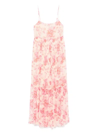Max & Moi Floral-print Maxi Dress In Neutrals
