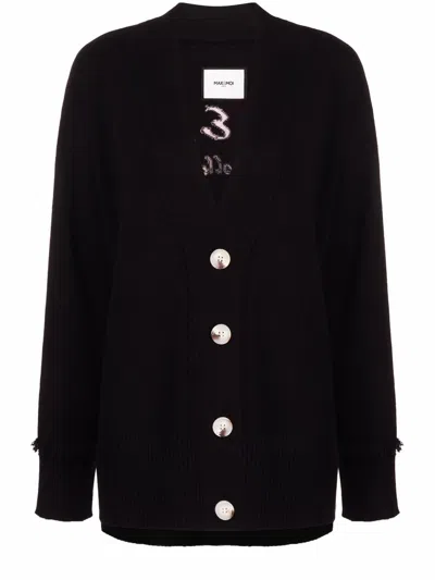 MAX & MOI INTARSIA-MOTIF CARDIGAN