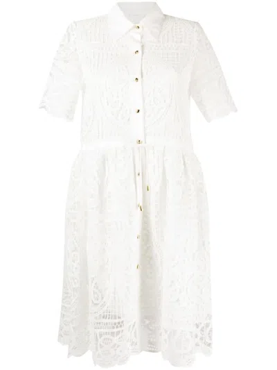 Max & Moi Nattai Guipure-lace Minidress In Weiss