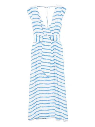 Max & Moi Tie-dye Maxi Dress In Blue